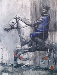 Naeem Rind, 12 x 16 Inch, Acrylic on Canvas, Polo Painting, AC-NAR-023